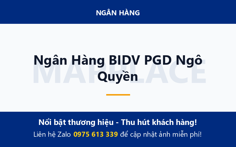 Ngân Hàng BIDV PGD Ngô Quyền