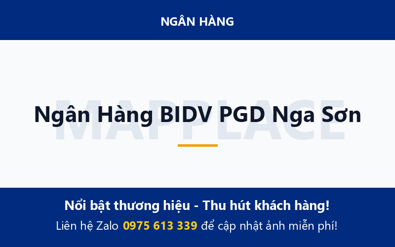 Ngân Hàng BIDV PGD Nga Sơn