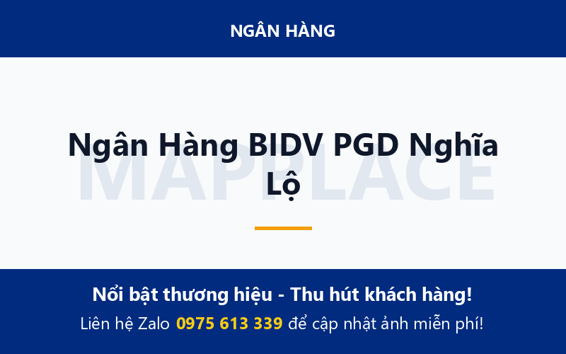 Ngân Hàng BIDV PGD Nghĩa Lộ