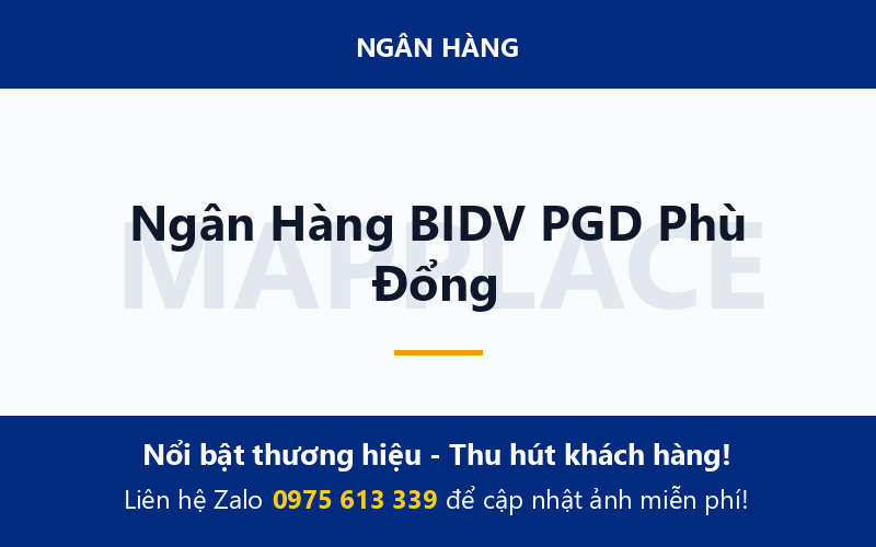 Ngân Hàng BIDV PGD Phù Đổng