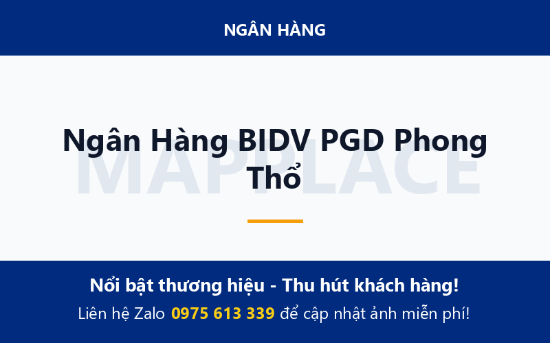 Ngân Hàng BIDV PGD Phong Thổ