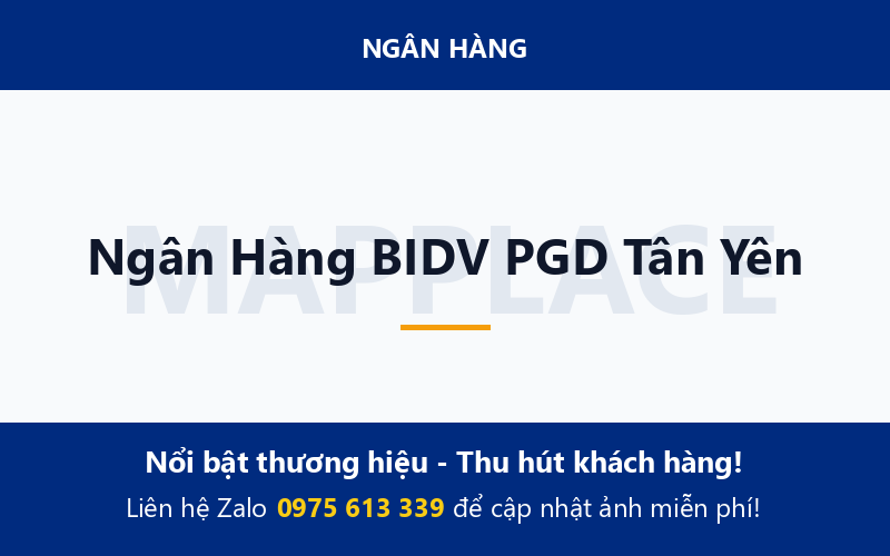 Ngân Hàng BIDV PGD Tân Yên