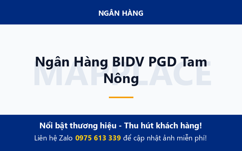 Ngân Hàng BIDV PGD Tam Nông
