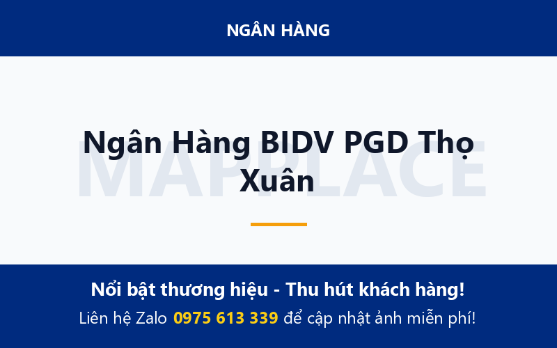 Ngân Hàng BIDV PGD Thọ Xuân