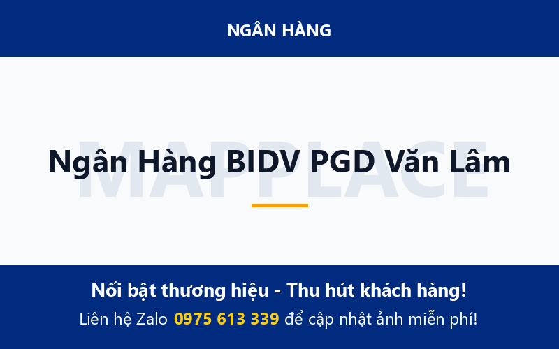 Ngân Hàng BIDV PGD Văn Lâm
