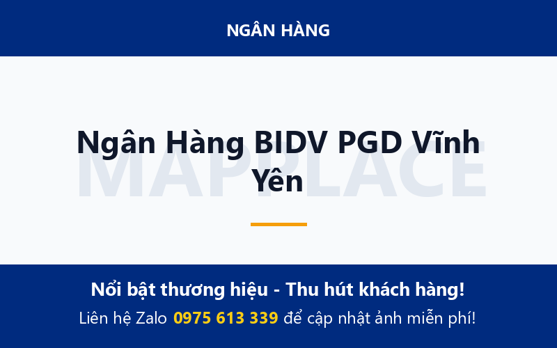 Ngân Hàng BIDV PGD Vĩnh Yên