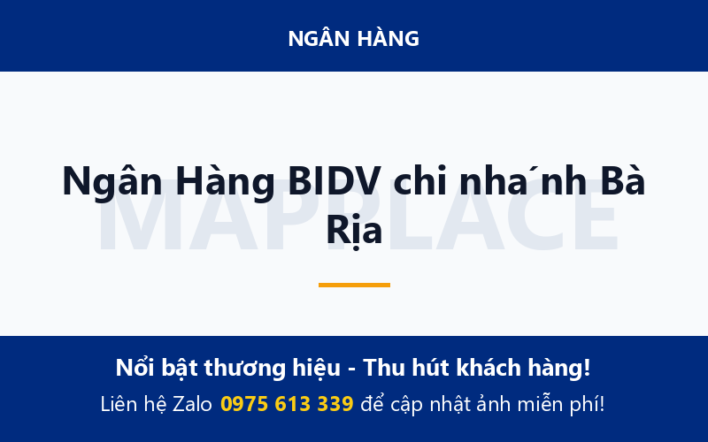 Ngân Hàng BIDV chi nhánh Bà Rịa