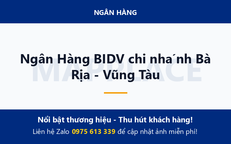 Ngân Hàng BIDV chi nhánh Bà Rịa - Vũng Tàu