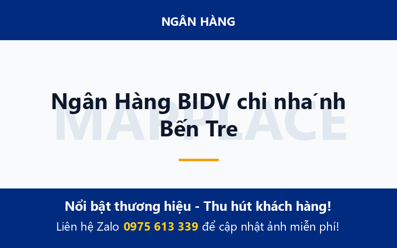 Ngân Hàng BIDV chi nhánh Bến Tre