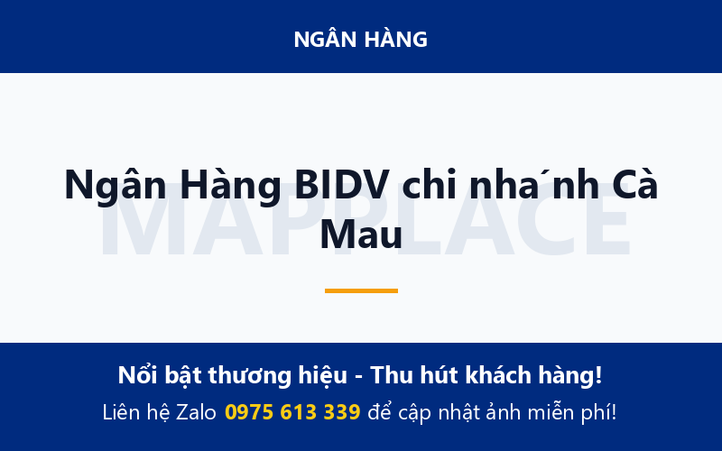 Ngân Hàng BIDV chi nhánh Cà Mau