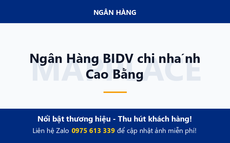 Ngân Hàng BIDV chi nhánh Cao Bằng