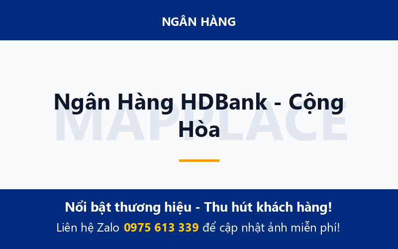 Ngân Hàng HDBank - Cộng Hòa