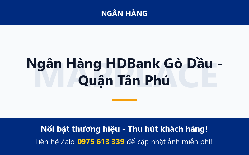 Ngân Hàng HDBank Gò Dầu - Quận Tân Phú