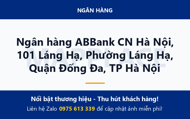 Ngân hàng ABBank CN Hà Nội, 101 Láng Hạ, Phường Láng Hạ, Quận Đống Đa, TP Hà Nội