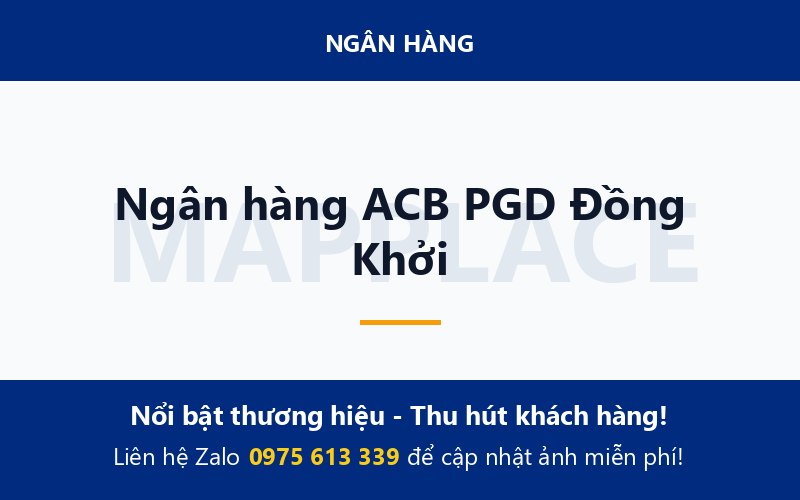 Ngân hàng ACB PGD Đồng Khởi