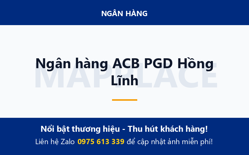Ngân hàng ACB PGD Hồng Lĩnh
