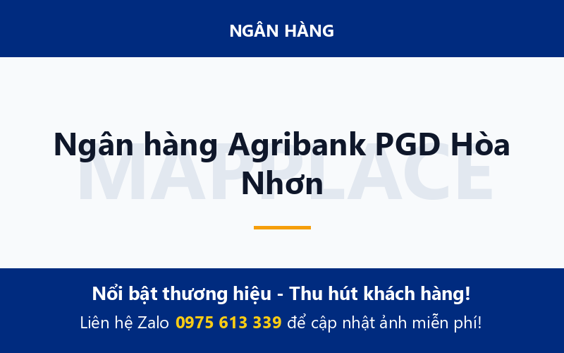 Ngân hàng Agribank PGD Hòa Nhơn