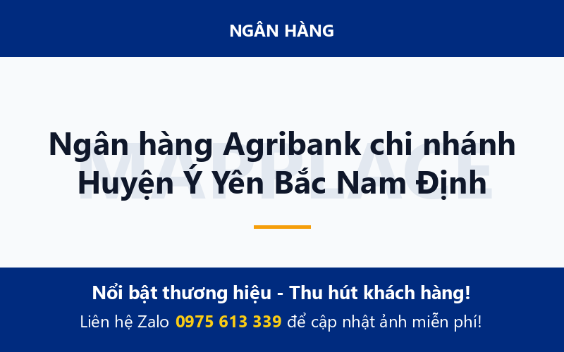 Ngân hàng Agribank chi nhánh Huyện Ý Yên Bắc Nam Định
