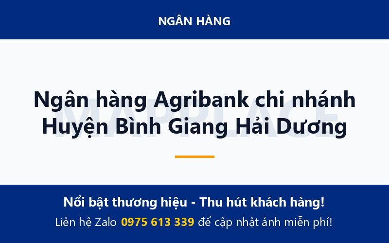 Ngân hàng Agribank chi nhánh Huyện Bình Giang Hải Dương