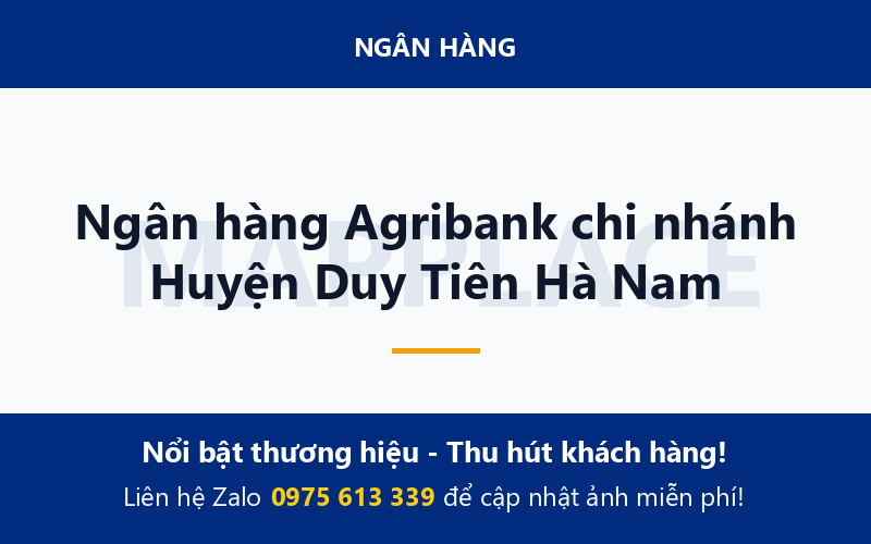 Ngân hàng Agribank chi nhánh Huyện Duy Tiên Hà Nam