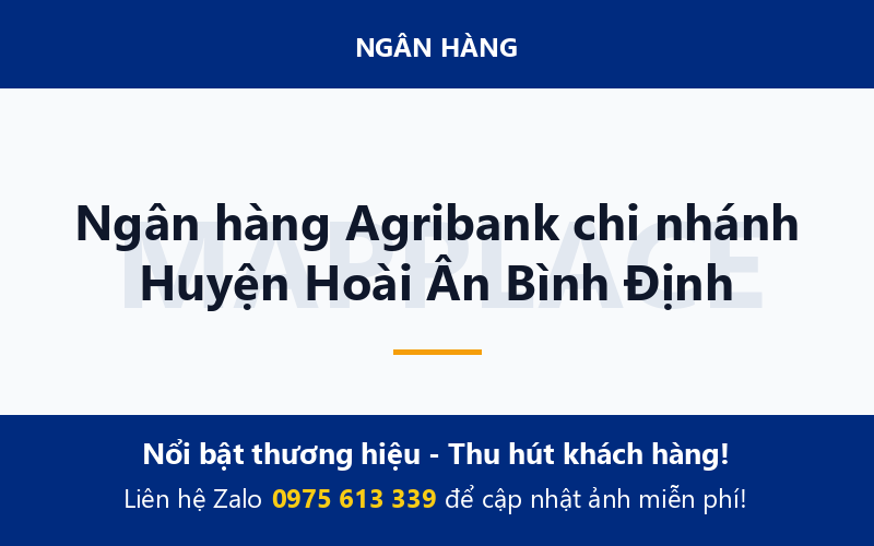 Ngân hàng Agribank chi nhánh Huyện Hoài Ân Bình Định