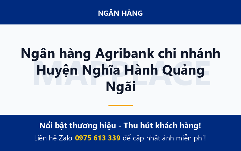 Ngân hàng Agribank chi nhánh Huyện Nghĩa Hành Quảng Ngãi