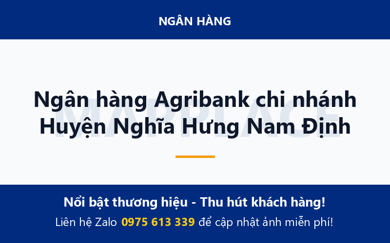 Ngân hàng Agribank chi nhánh Huyện Nghĩa Hưng Nam Định