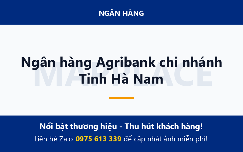 Ngân hàng Agribank chi nhánh Tỉnh Hà Nam