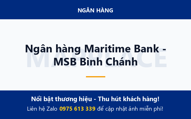 Ngân hàng Maritime Bank - MSB Bình Chánh