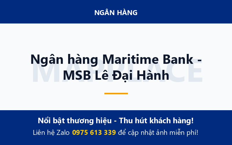 Ngân hàng Maritime Bank - MSB Lê Đại Hành