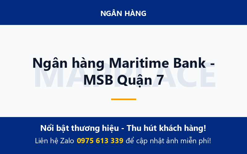 Ngân hàng Maritime Bank - MSB Quận 7