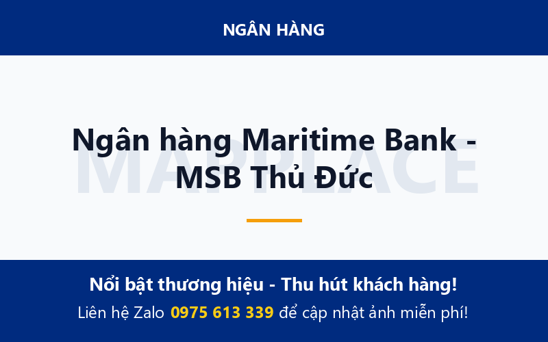 Ngân hàng Maritime Bank - MSB Thủ Đức