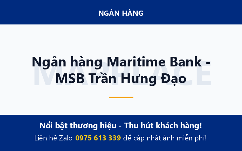 Ngân hàng Maritime Bank - MSB Trần Hưng Đạo