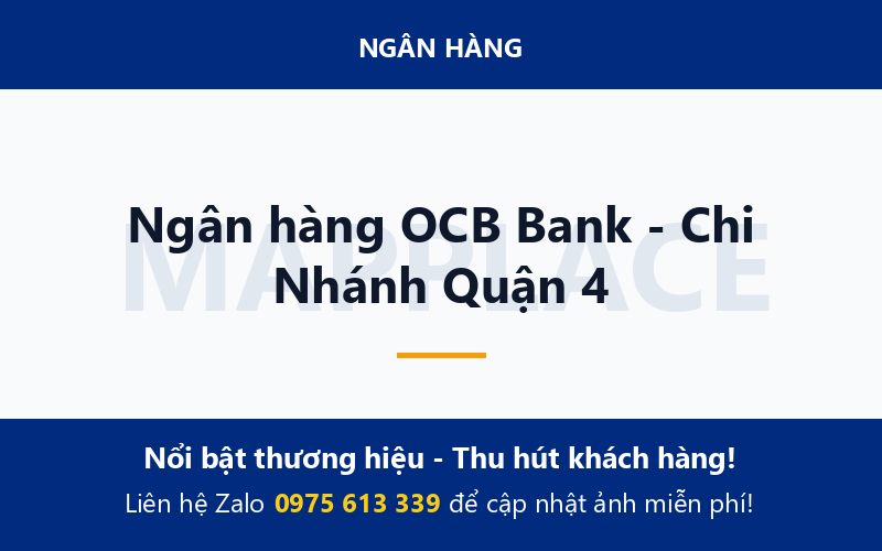 Ngân hàng OCB Bank - Chi Nhánh Quận 4