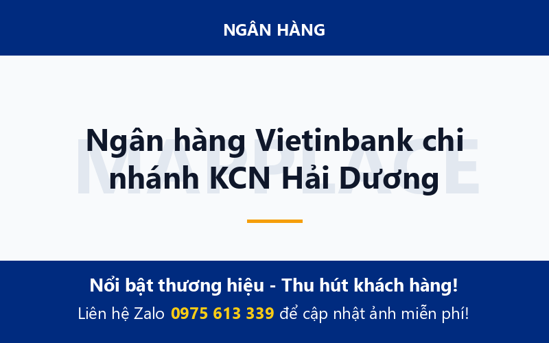 Ngân hàng Vietinbank chi nhánh KCN Hải Dương