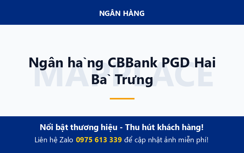 Ngân hàng CBBank PGD Hai Bà Trưng