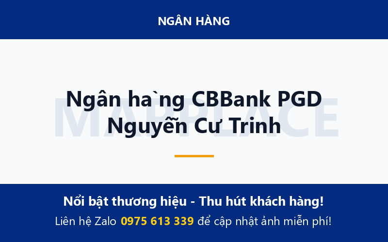 Ngân hàng CBBank PGD Nguyễn Cư Trinh