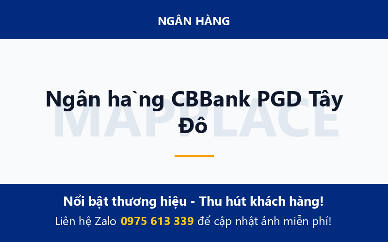 Ngân hàng CBBank PGD Tây Đô