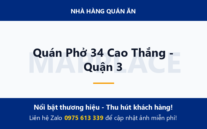 Quán Phở 34 Cao Thắng - Quận 3