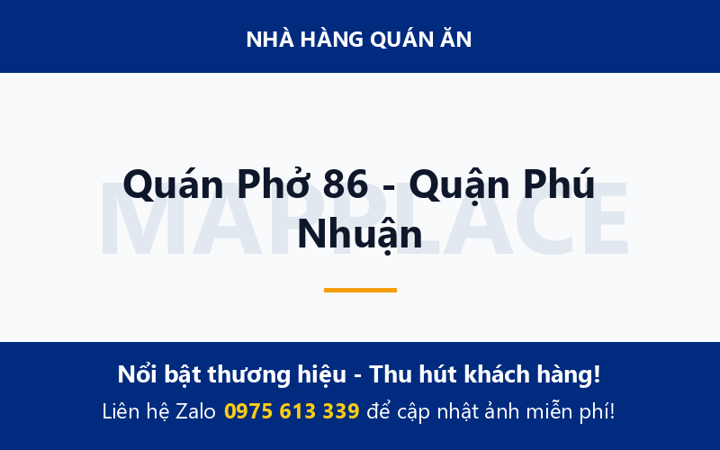 Quán Phở 86 - Quận Phú Nhuận