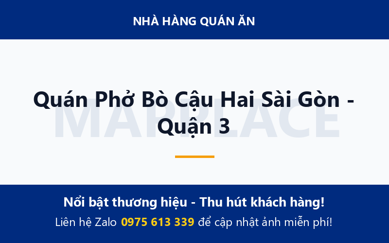 Quán Phở Bò Cậu Hai Sài Gòn - Quận 3