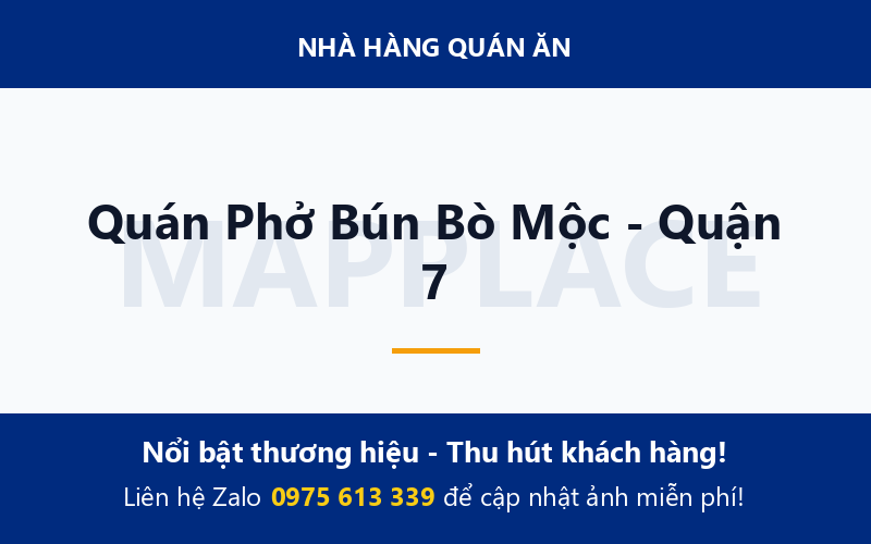 Quán Phở Bún Bò Mộc - Quận 7