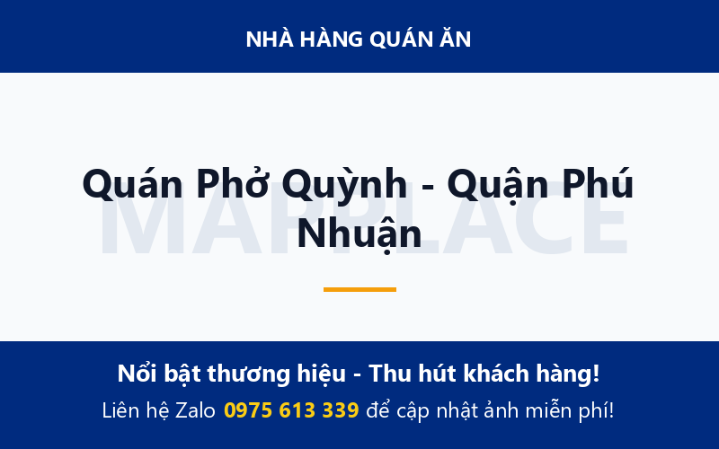 Quán Phở Quỳnh - Quận Phú Nhuận