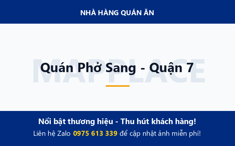 Quán Phở Sang - Quận 7