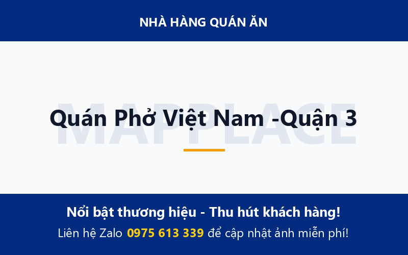 Quán Phở Việt Nam -Quận 3