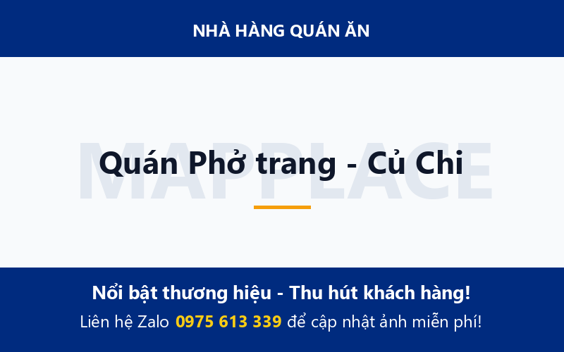 Quán Phở trang - Củ Chi