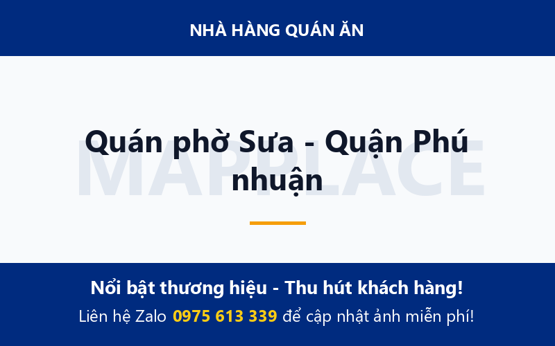 Quán phờ Sưa - Quận Phú nhuận