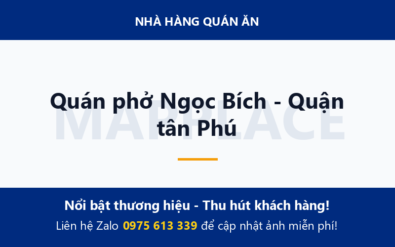 Quán phở Ngọc Bích - Quận tân Phú