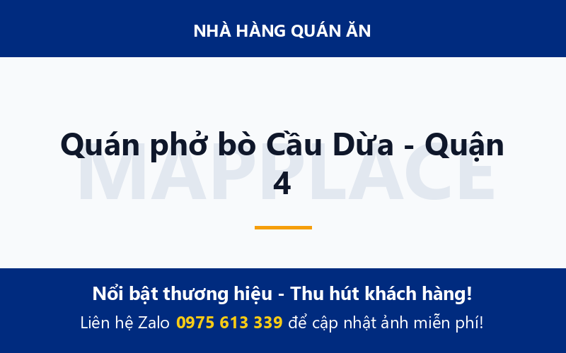 Quán phở bò Cầu Dừa - Quận 4