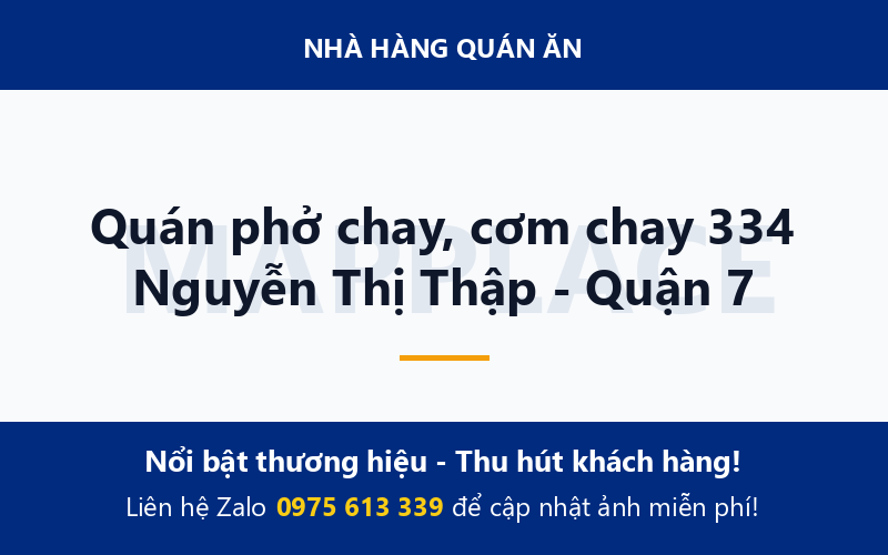 Quán phở chay, cơm chay 334 Nguyễn Thị Thập - Quận 7